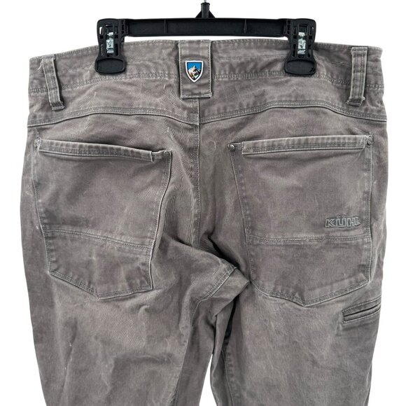 Kuhl Free Ryder Pants Mens 34x28 Durable Cotton Blend Gray Outdoor Workwear - Picture 2 of 9